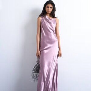 Topshop Lavender Satin Maxi Dress